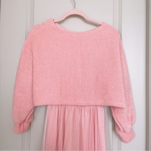 Pink Feminine Coquette Dress Set with Tweed top - Picture 5 of 13